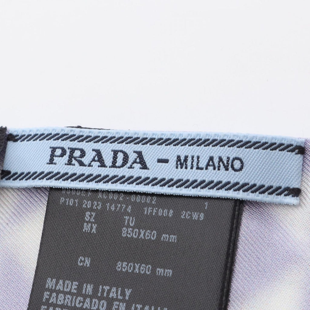 Prada Scarf Silk White Purple — view 4