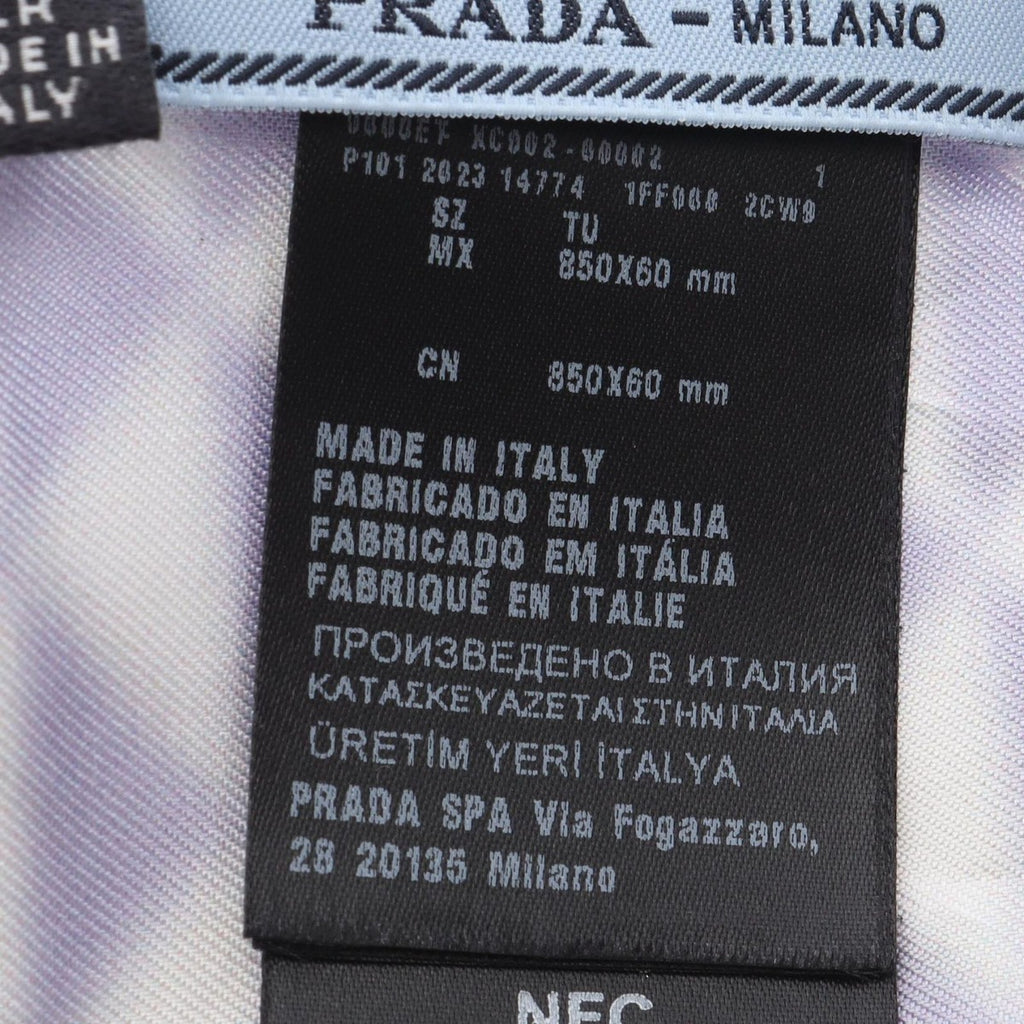 Prada Scarf Silk White Purple — view 5