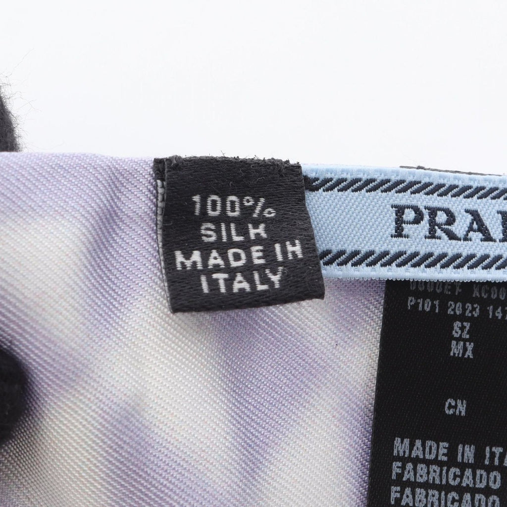 Prada Scarf Silk White Purple — view 6