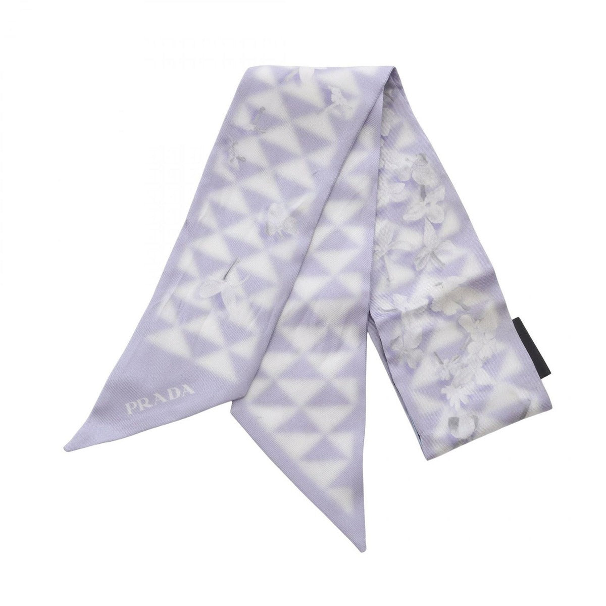 Prada Scarf Silk White Purple