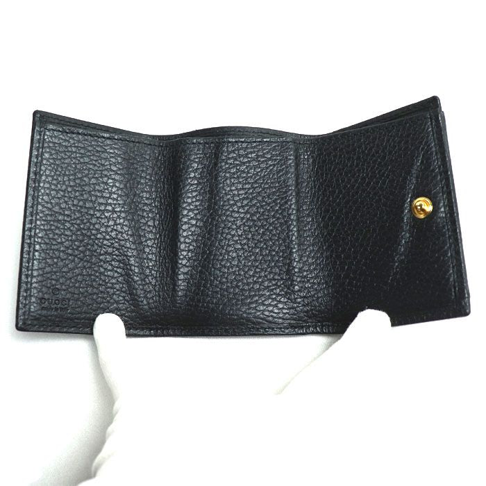 Gucci Petit Marmont Leather Wallet Trifold Black — view 3