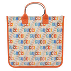 Gucci Children's Tote Star Canvas Leather Ivory Orange Multicolor