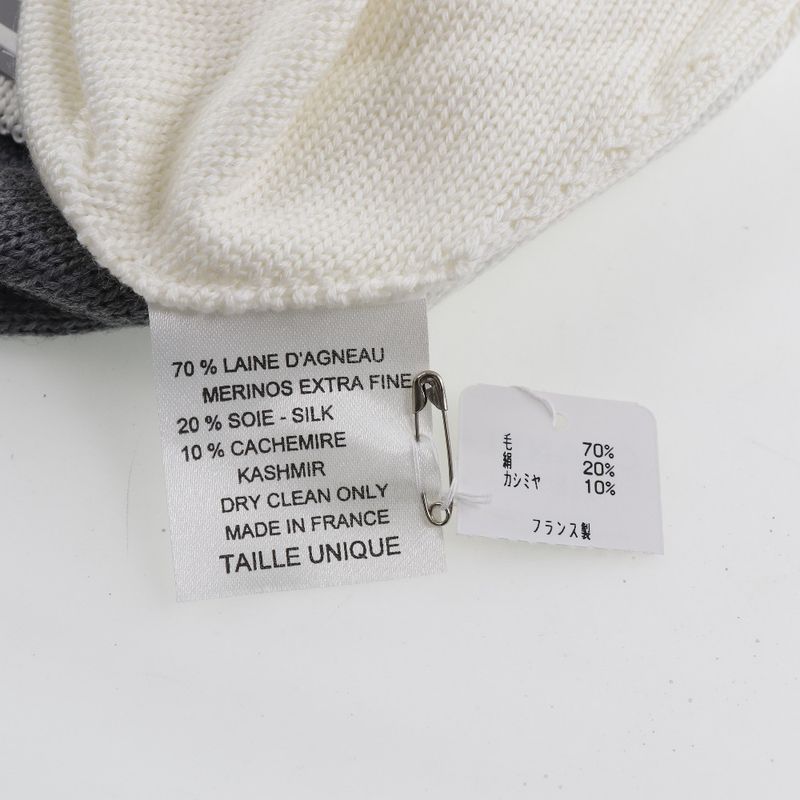 Chanel Coco Mark Sport Line Wool Silk Cashmere White Knit Cap — view 4