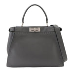 Fendi Selleria Peekaboo Regular 2-Way Bag Leather Gray
