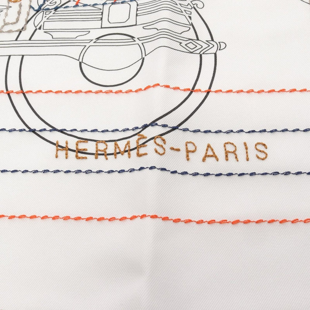 Hermes Scarf Carre 90 Exlibris Brode Sangle 25 SS Silk — view 2