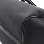 Prada Handbag Logo Jacquard Black Canvas Leather 2-Way Boston Bag — view 6