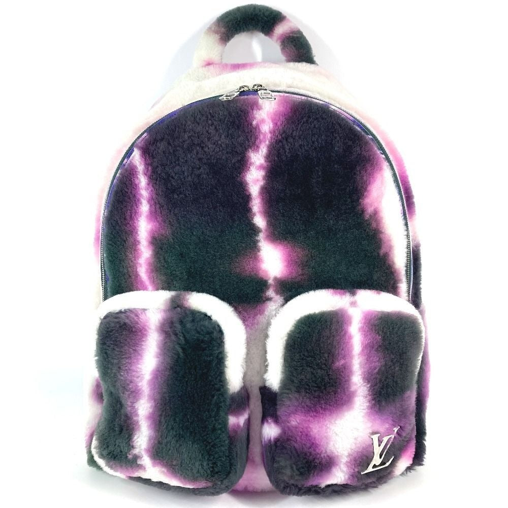Louis Vuitton Backpack Multi Pocket Fur Purple X Black White