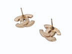Chanel CC Logo Earrings 02 Black Gold Frame — view 5