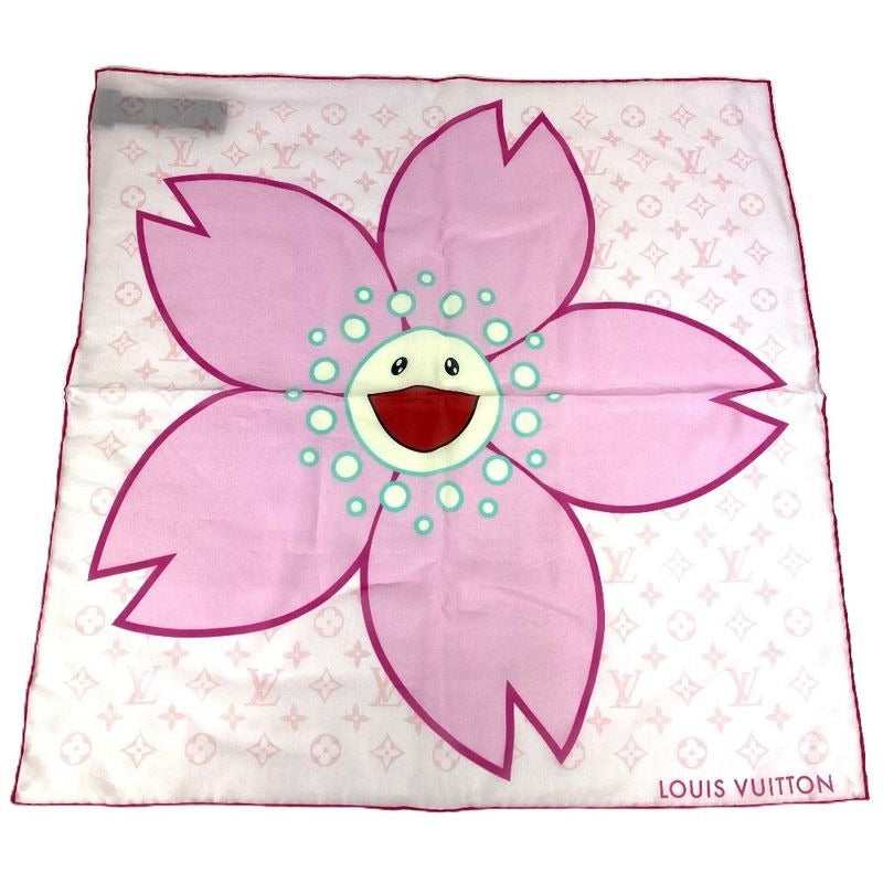 Louis Vuitton Scarf Tm Carre 55 Cherry Blossom Silk Pink