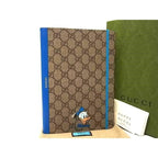 Gucci Disney Collaboration Donald Duck GG Pattern Leather Notebook