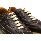 Hermes Shoes Sneakers Low Cut Women Leather Dark Brown Quick — view 3