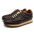 Hermes Shoes Sneakers Low Cut Women Leather Dark Brown Quick