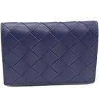 Bottega Veneta Business Card Holder With Depth Intrecciato Calf Blue Outlet — view 3