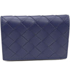 Bottega Veneta Business Card Holder With Depth Intrecciato Calf Blue Outlet