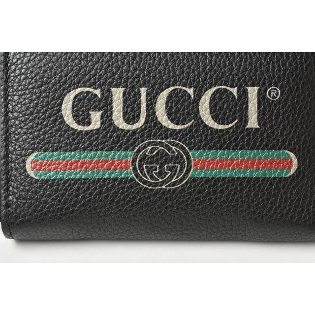 Gucci Coin Case Card Mini Wallet Purse Vintage Logo Print Black — view 8