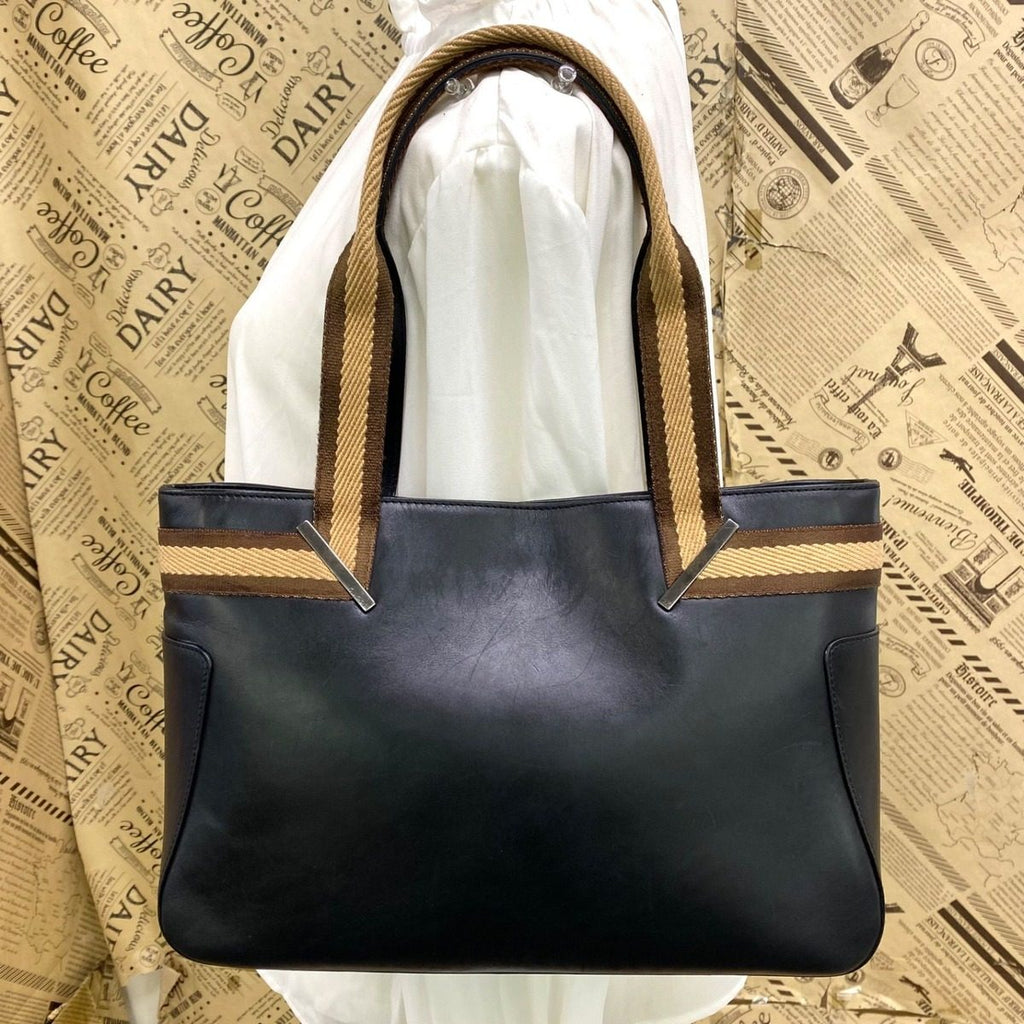 Gucci Tote Leather Black Business Formal Sherry Line — view 2