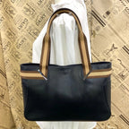 Gucci Tote Leather Black Business Formal Sherry Line
