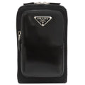Prada Shoulder Bag Re-Nylon Smartphone Case Nylon Leather Black Silver Hardware