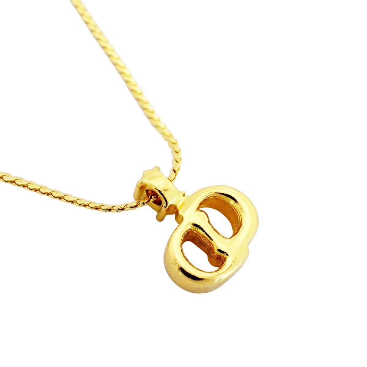 Dior Necklace CD Logo Gold Plated Rhinestone — view 2