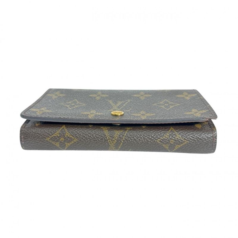 Louis Vuitton Monogram L-shaped Zipper Porte Monnaie Vie Tresor Fold — view 6