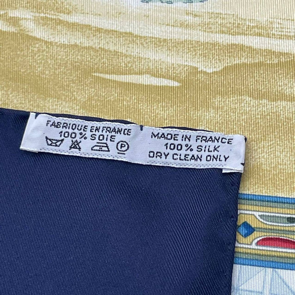 Hermes Carre 90 Scarf Silk Cavaliers Peuls Horseman Of The Pool Tribe Navy — view 2