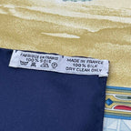 Hermes Carre 90 Scarf Silk Cavaliers Peuls Horseman Of The Pool Tribe Navy — view 2