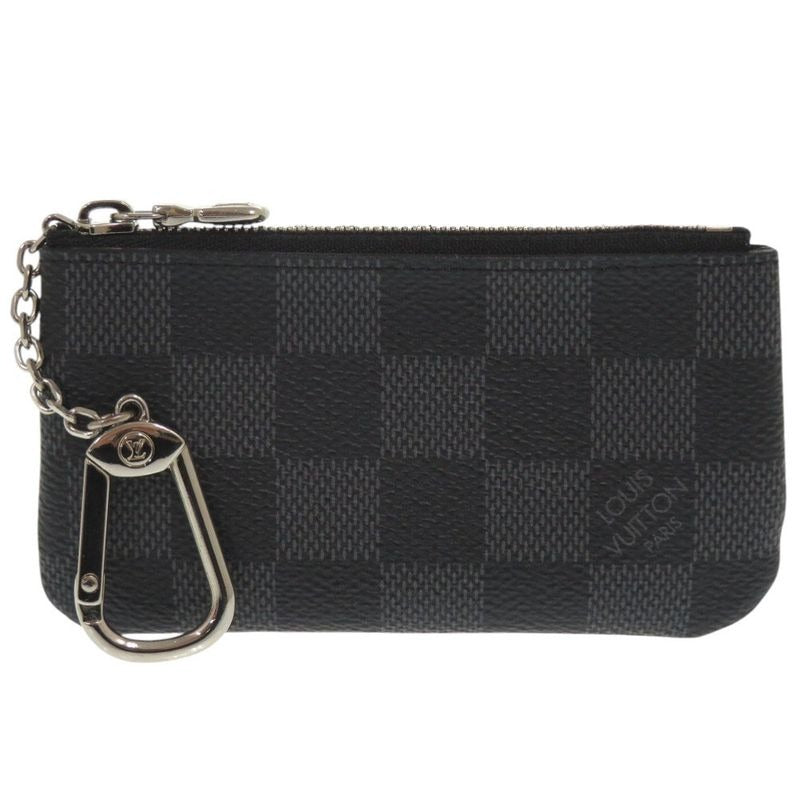Louis Vuitton Pochette Cles Damier Graphite Black Coin Case 1070
