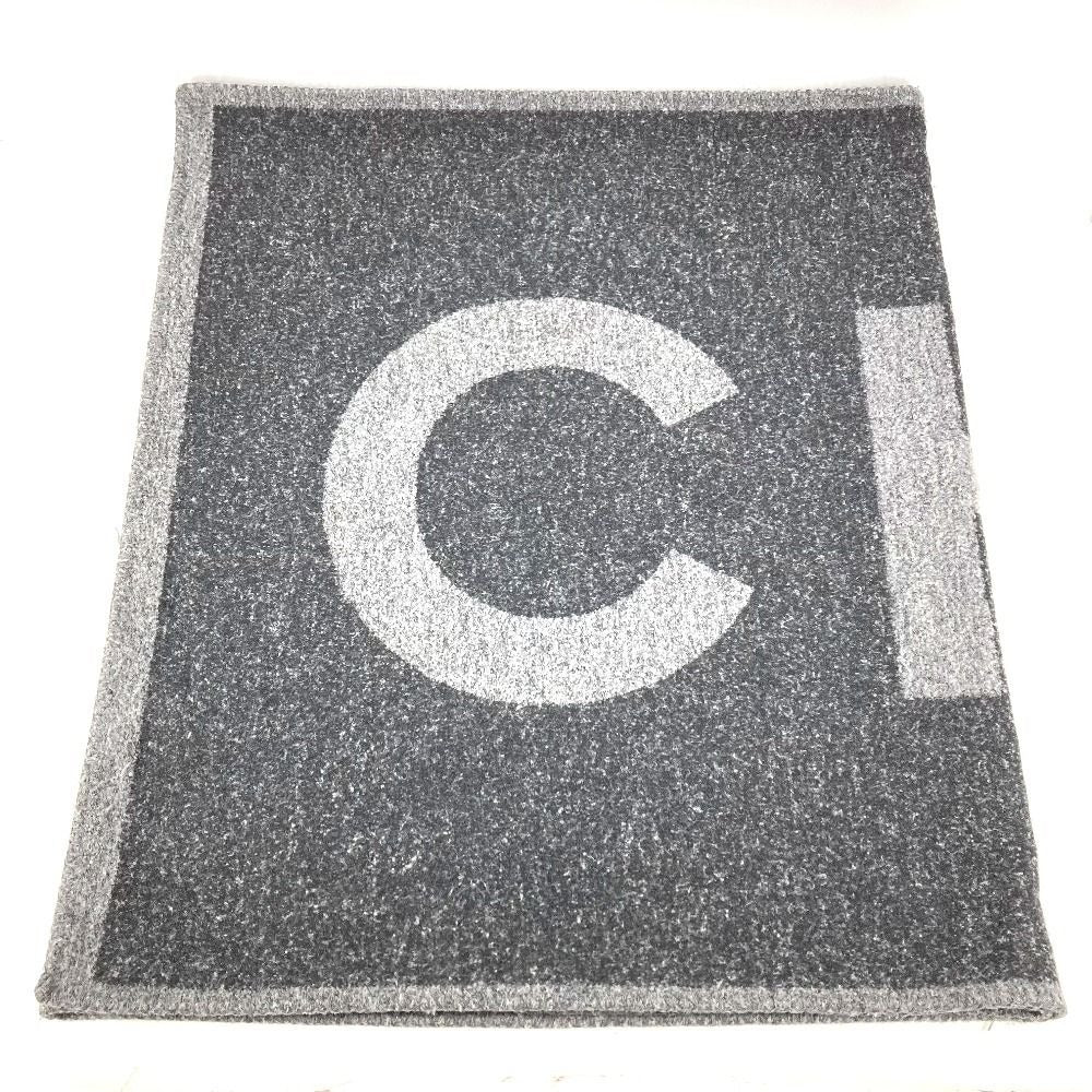 Chanel Scarf Logo Cashmere Gray