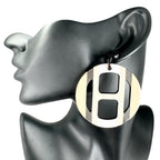 Hermes Equip Buffalo Horn Pink Beige Earrings Silver — view 2