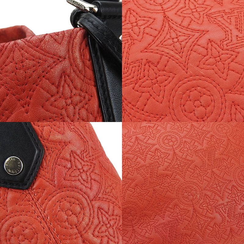 Louis Vuitton Shoulder Bag Hobo GM Monogram Anthea Leather Red Black — view 6