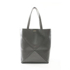 Loewe Tote Puzzle Fold Dark Gray Leather