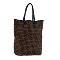 Fendi Zucchino Canvas Leather Bag Brown