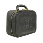 Chanel Vanity Bag Caviar Leather Black Gold 2-Way — view 2