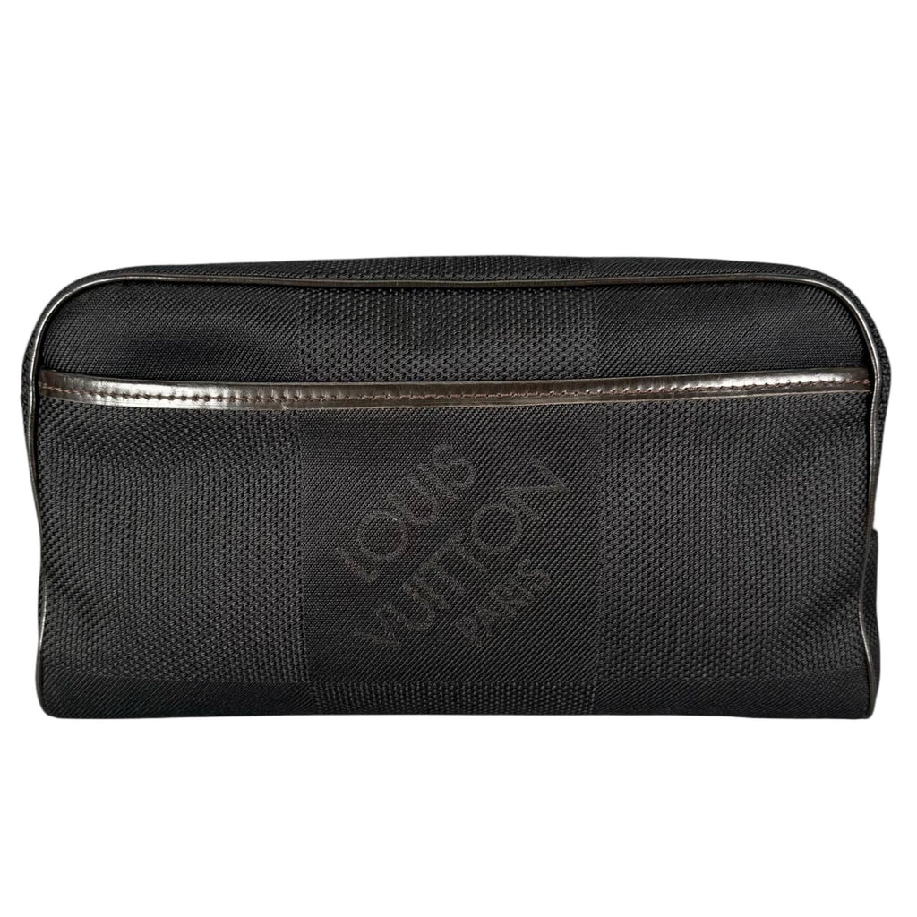 Louis Vuitton Acrobat Damier Geant Noir Leather Nylon Black Belt Bag Silver