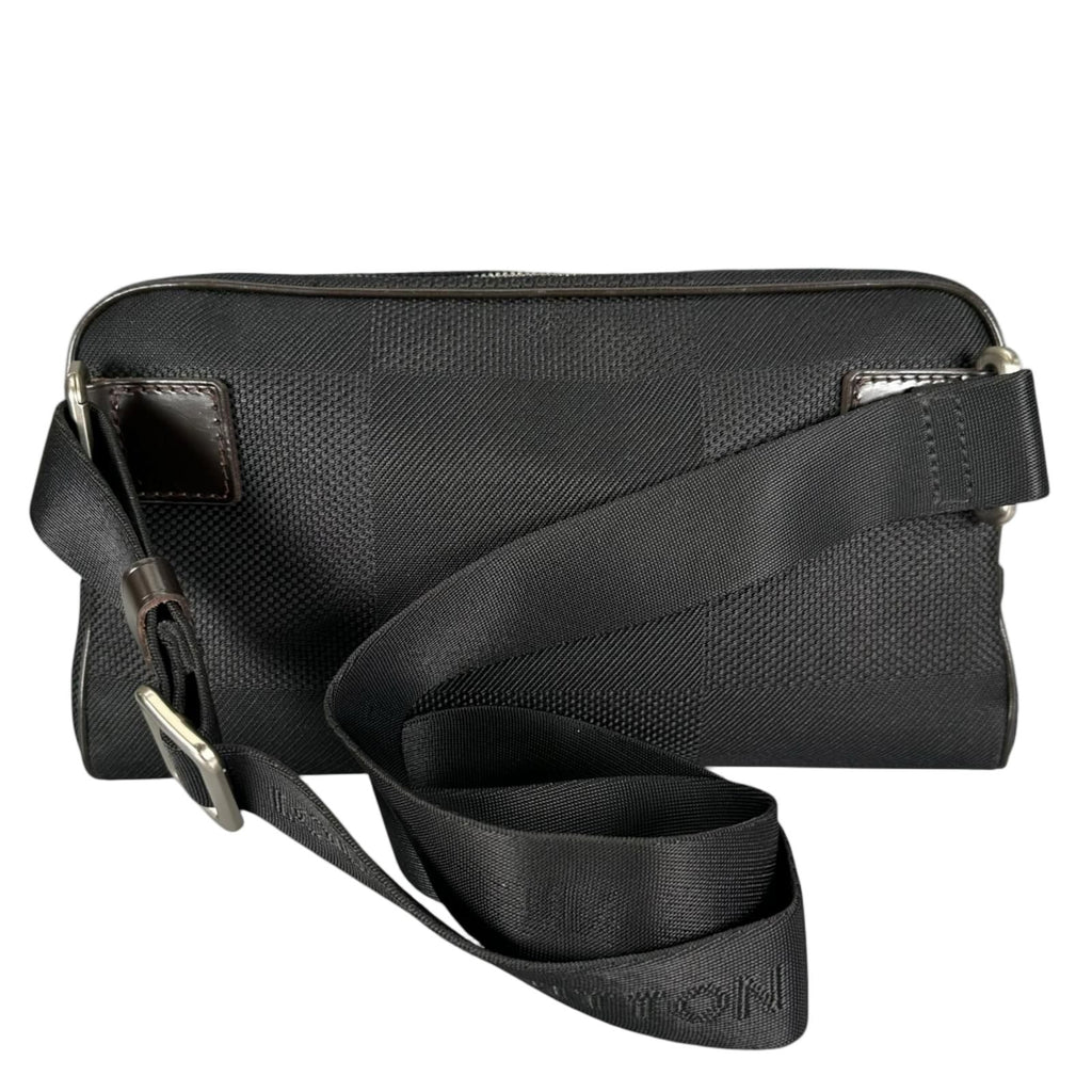 Louis Vuitton Acrobat Damier Geant Noir Leather Nylon Black Belt Bag Silver — view 2