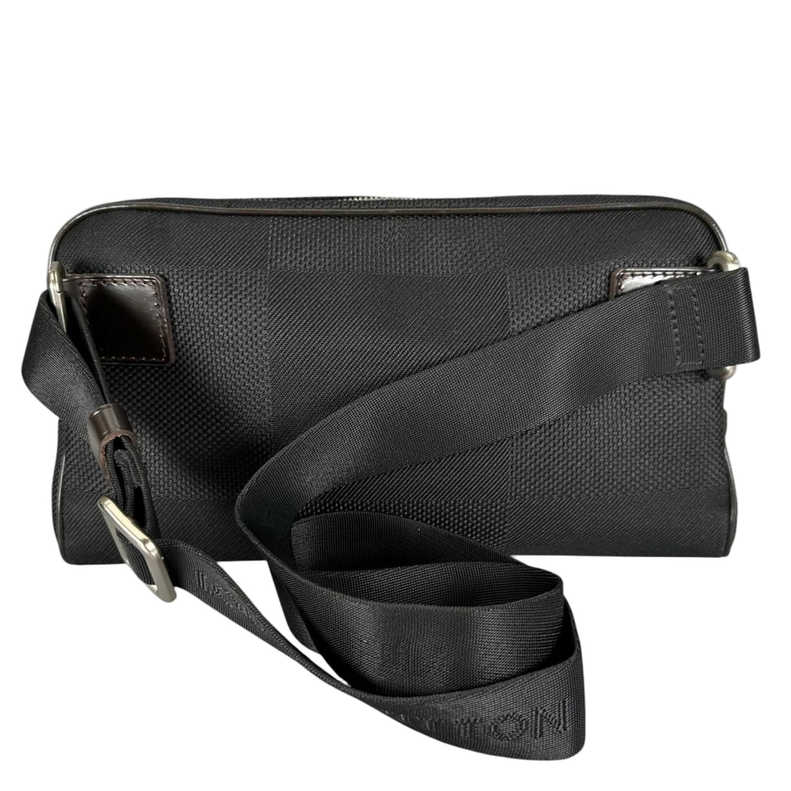 Louis Vuitton Acrobat Damier Geant Noir Leather Nylon Black Belt Bag Silver — view 2