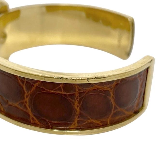 Hermes Bangle Gold Brown GP Croc — view 7
