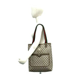 Gucci Vintage Sherry Line GG Logo Pattern Leather Tote Brown — view 2