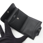 Hermes Trifold Wallet Iliad Compact Ck89 Black Leather — view 3