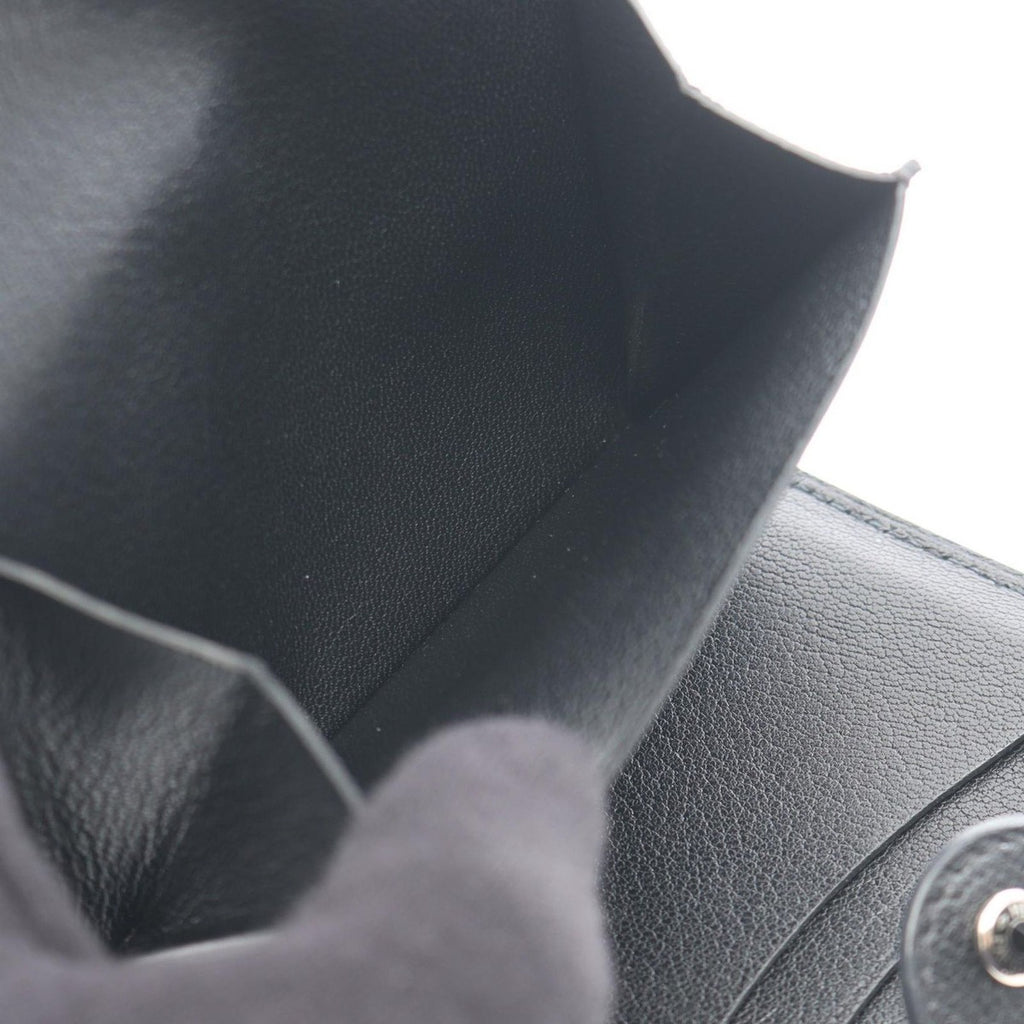 Hermes Trifold Wallet Iliad Compact Ck89 Black Leather — view 4