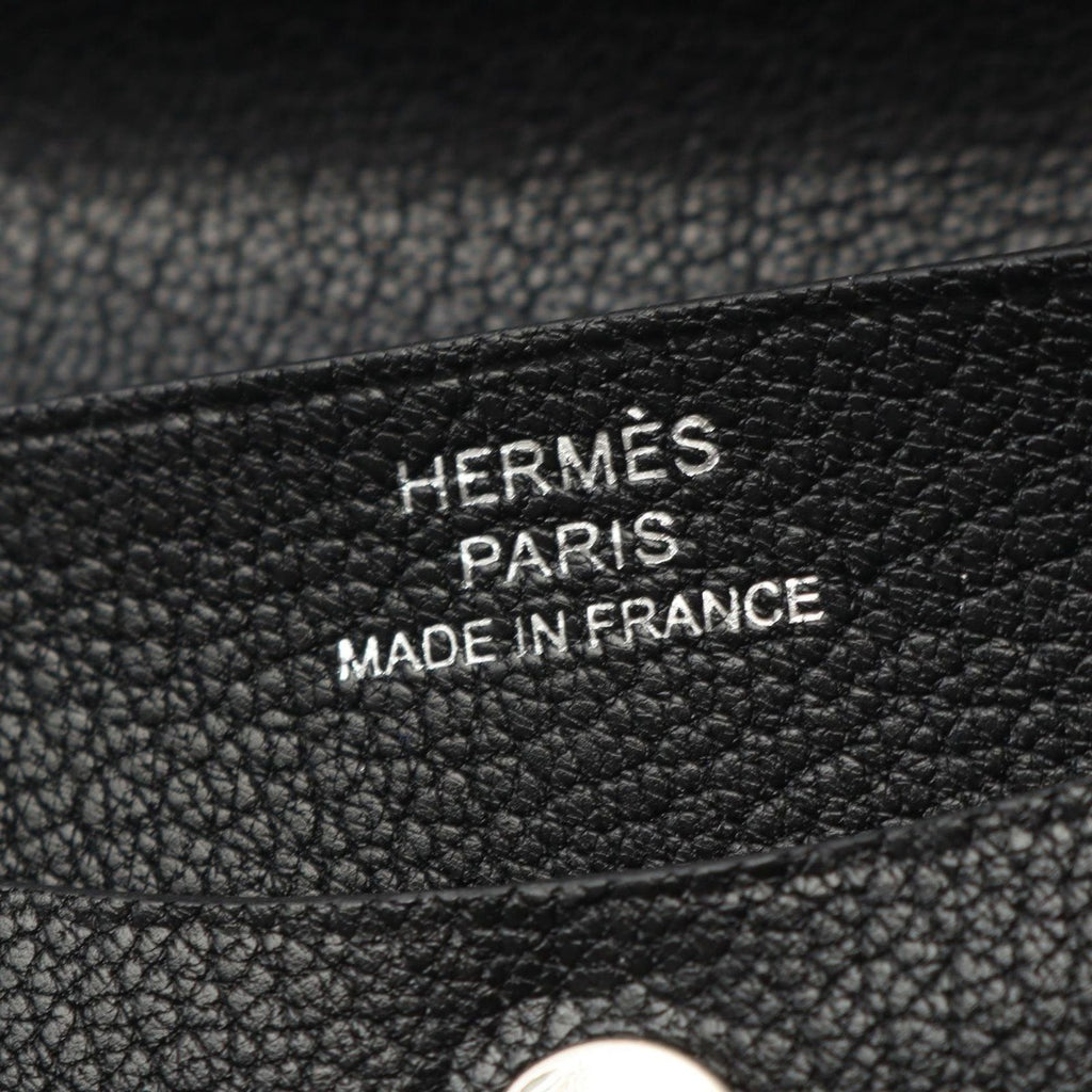 Hermes Trifold Wallet Iliad Compact Ck89 Black Leather — view 5