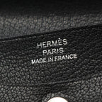 Hermes Trifold Wallet Iliad Compact Ck89 Black Leather — view 5