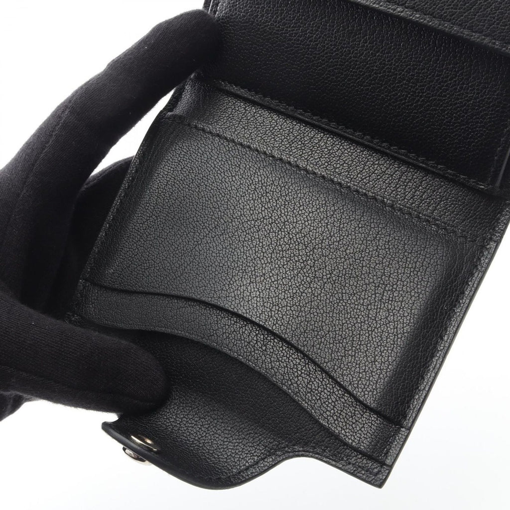 Hermes Trifold Wallet Iliad Compact Ck89 Black Leather — view 8