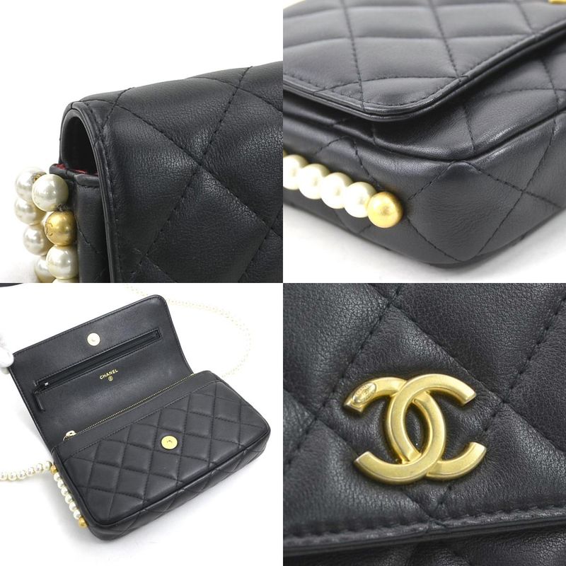 Chanel Shoulder Lambskin Black Wallet — view 7