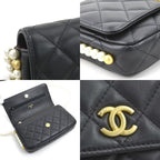 Chanel Shoulder Lambskin Black Wallet — view 7