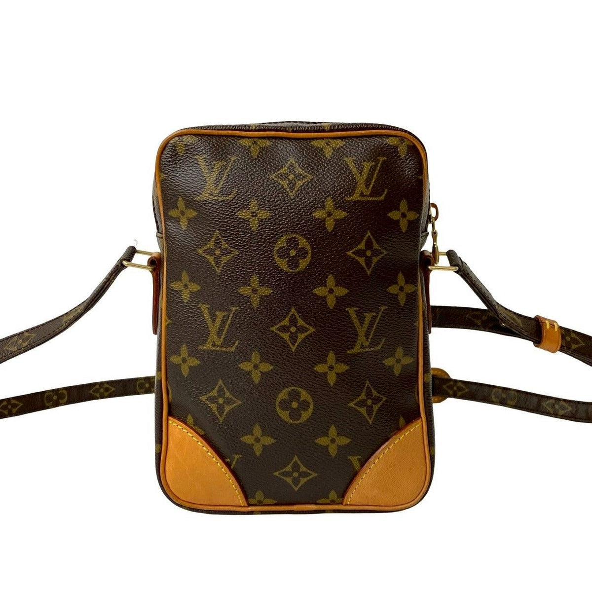 Louis Vuitton Vintage Danube Monogram Leather Mini Shoulder Bag Pochette Brown — view 3