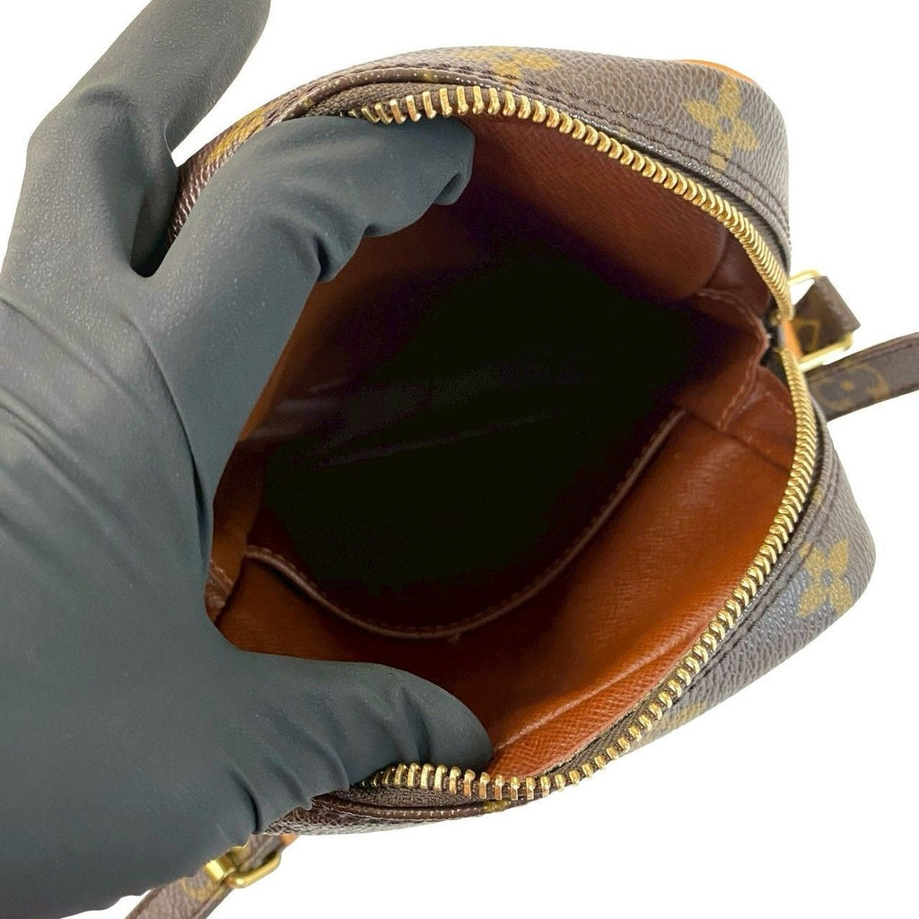 Louis Vuitton Vintage Danube Monogram Leather Mini Shoulder Bag Pochette Brown — view 9