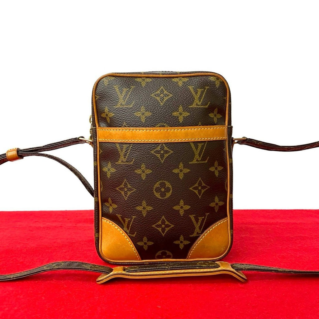 Louis Vuitton Vintage Danube Monogram Leather Mini Shoulder Bag Pochette Brown