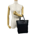 Bottega Veneta Intrecciato Leather Canvas Tote Bag Handbag — view 3