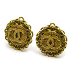 Chanel Coco Earrings Clip Type Plated 95